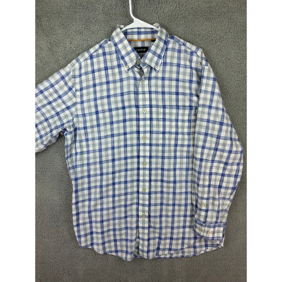 Orvis Shirt Mens Large Check Performance Long Sleeve Button Up Fishing OutDoors